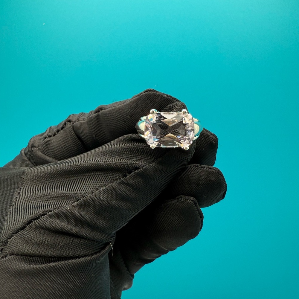 Silver Solitaire Ring - image 7